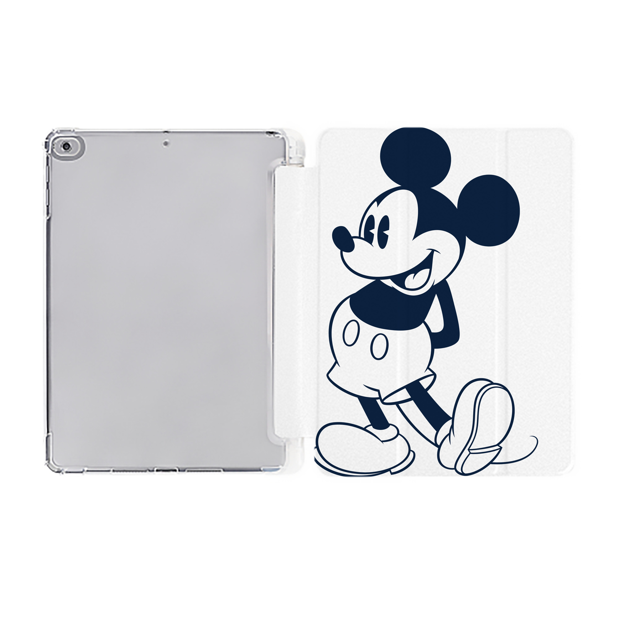 （画像用） ミッキーマウス Mickey Mouse IPad ケース ペン収納付き 三つ折りスタンド PUレザー×シリコン 対応機種9.5/10.5/10.9インチ